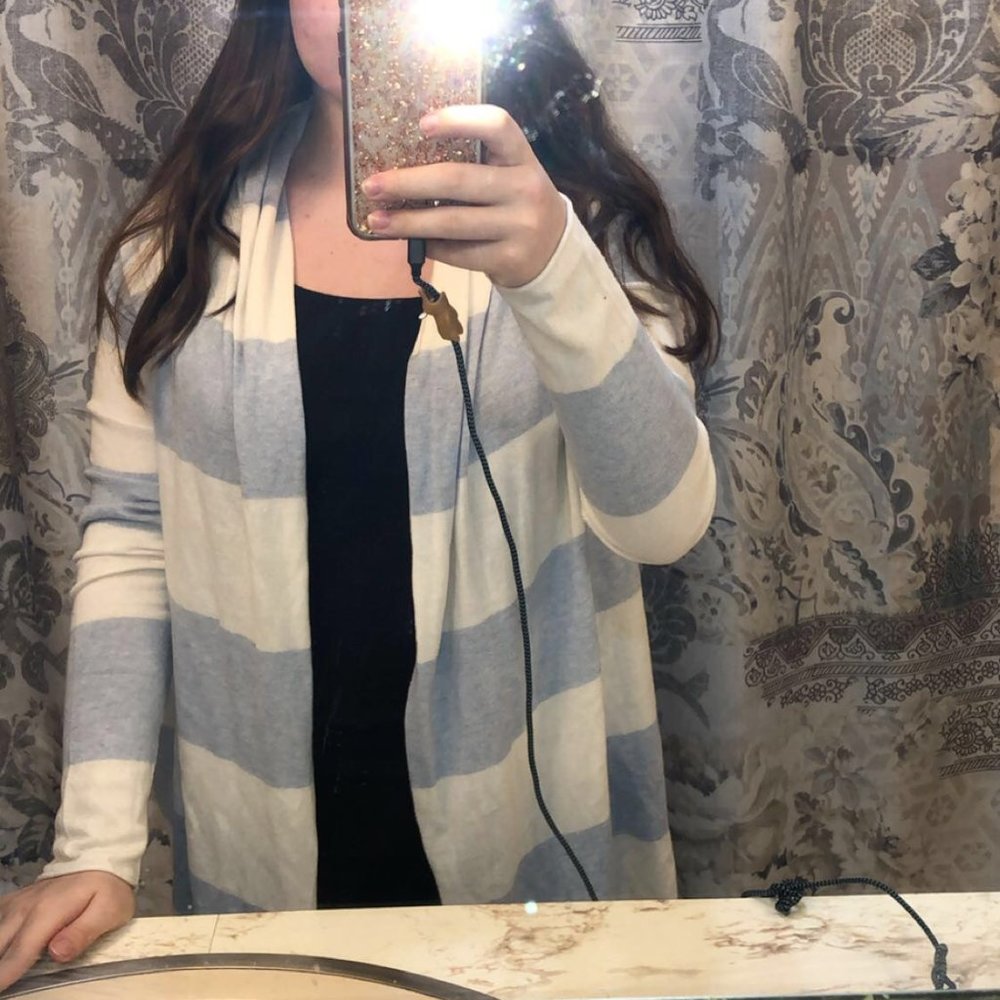 Stripped Blue and White Cardigan